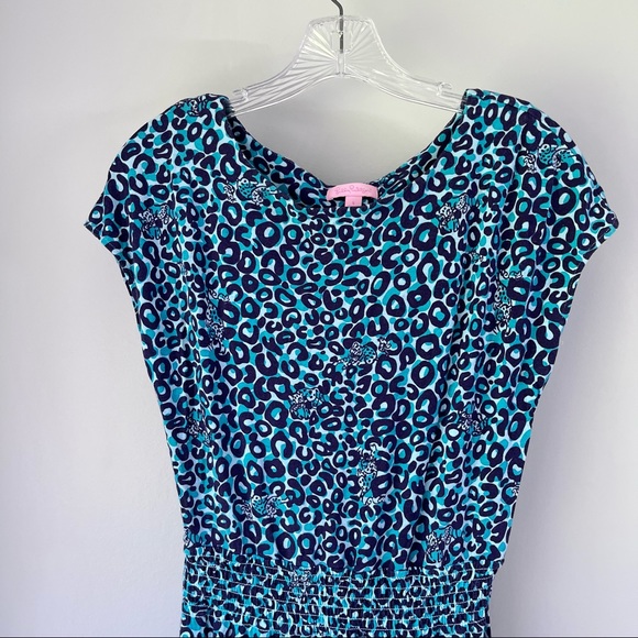 Lilly Pulitzer Blue and Green Leopard Print Dress - Picture 3 of 8